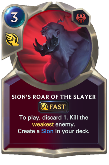 Sions Roar Of The Slayer Legends Of Runeterra Card Runeterrafire